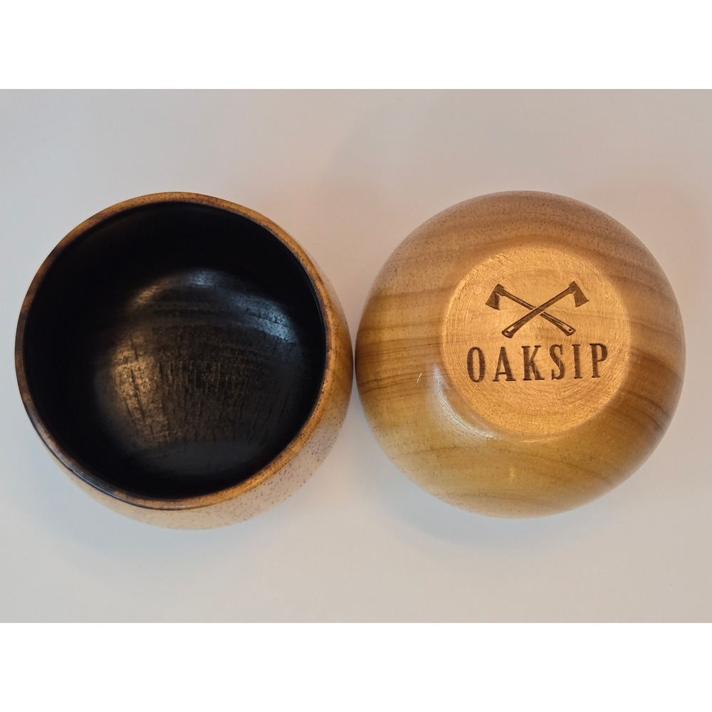 Oaksip Wooden Whiskey Tumbler Set of 2 Handcrafted Natural Grain Charred